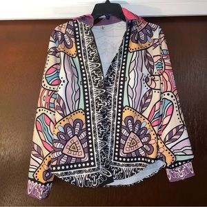 Colorful Printed Button Up